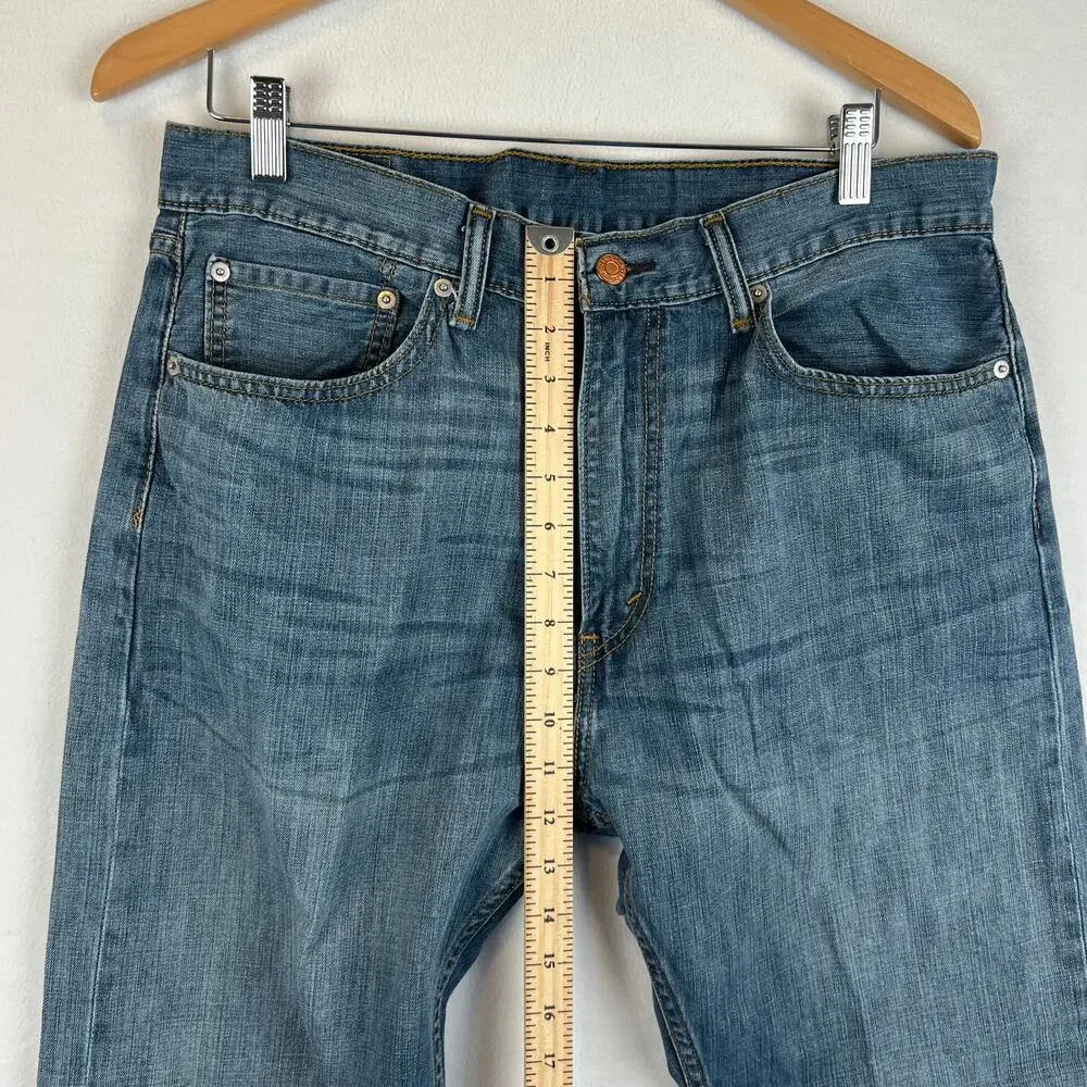 Levis 505 Jeans Mens 36x30 Blue Regular Straight Mid Rise Medium Wash‎ Denim